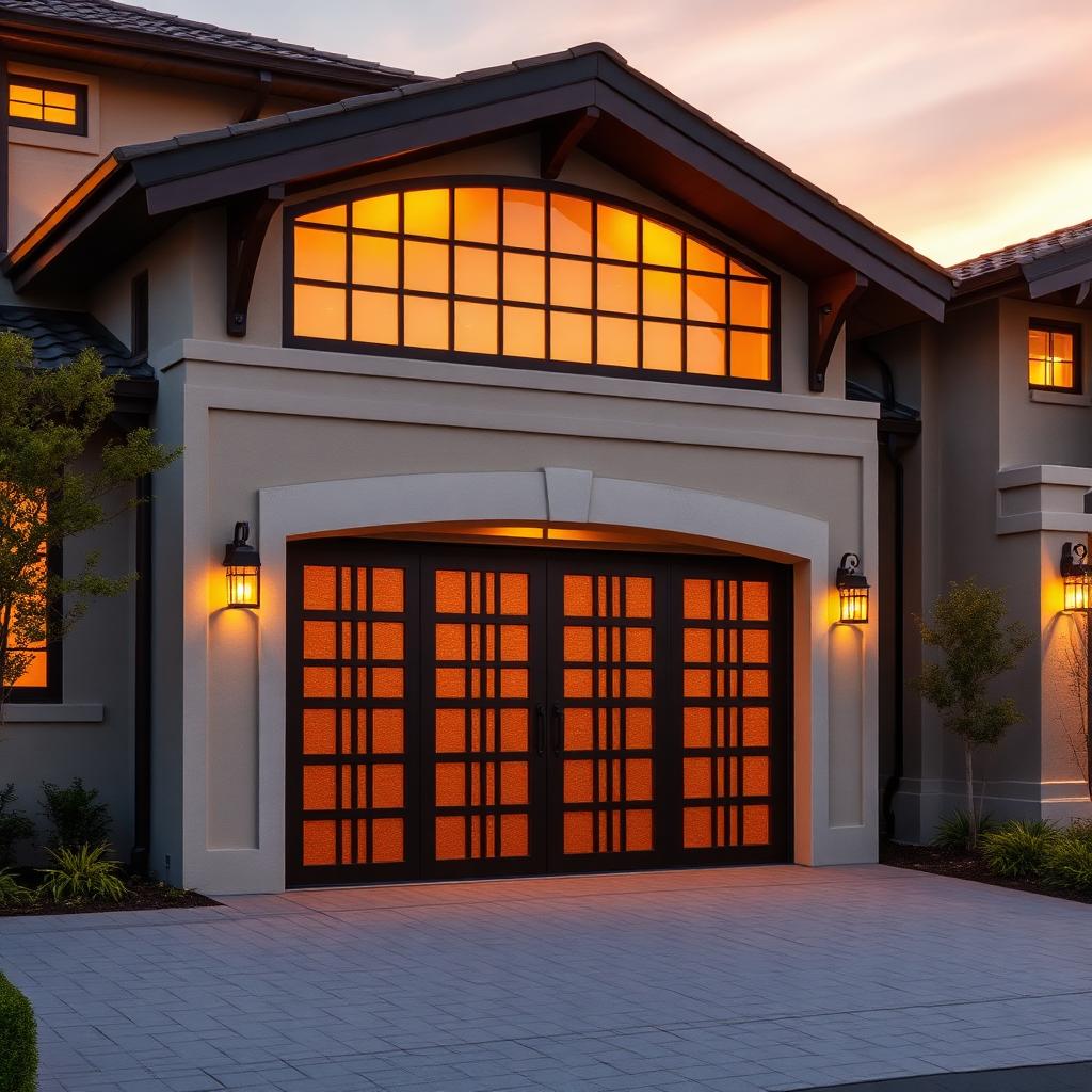 Beautiful Asian inspired garage door installation